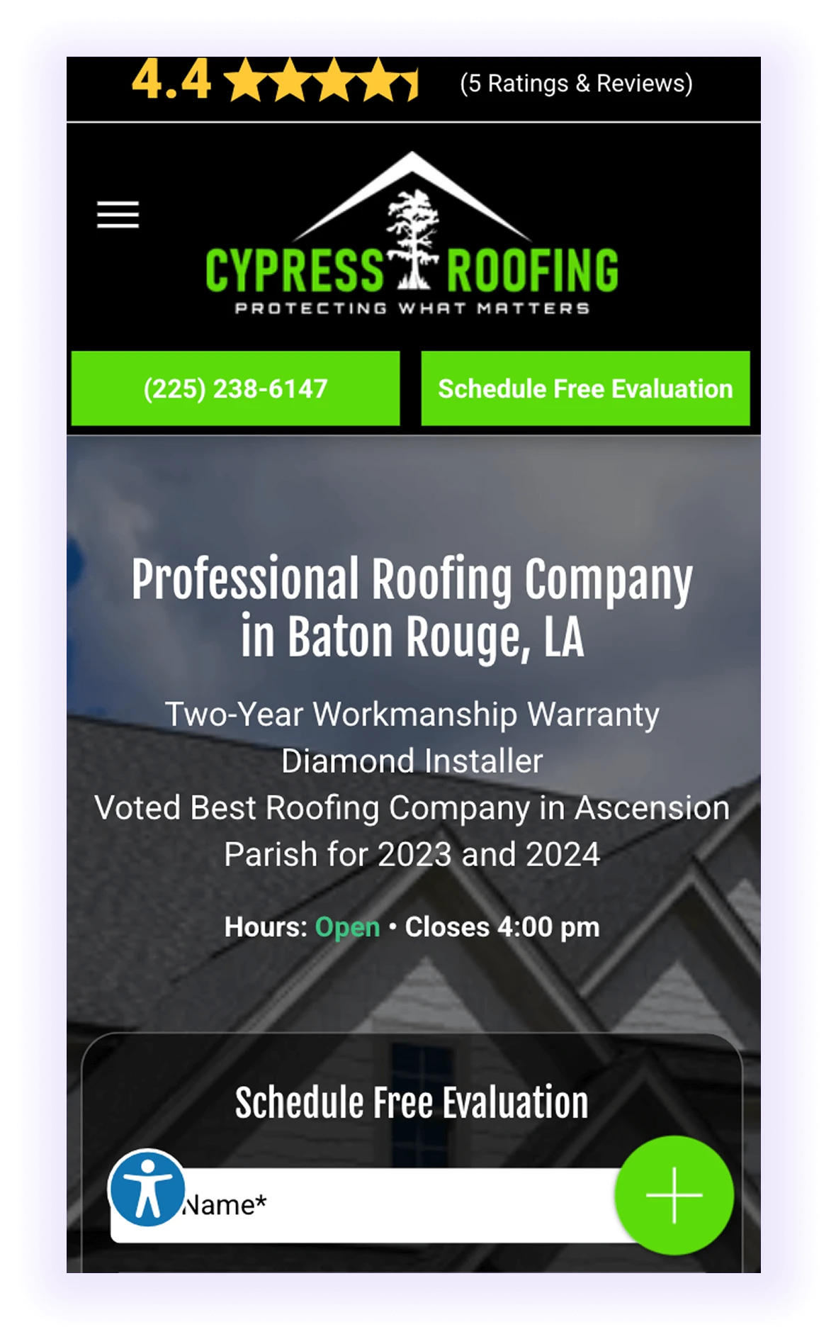 Mobile optimization for roofing service seo