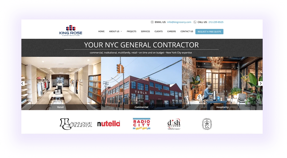 SEO-optimized contractor homepage
