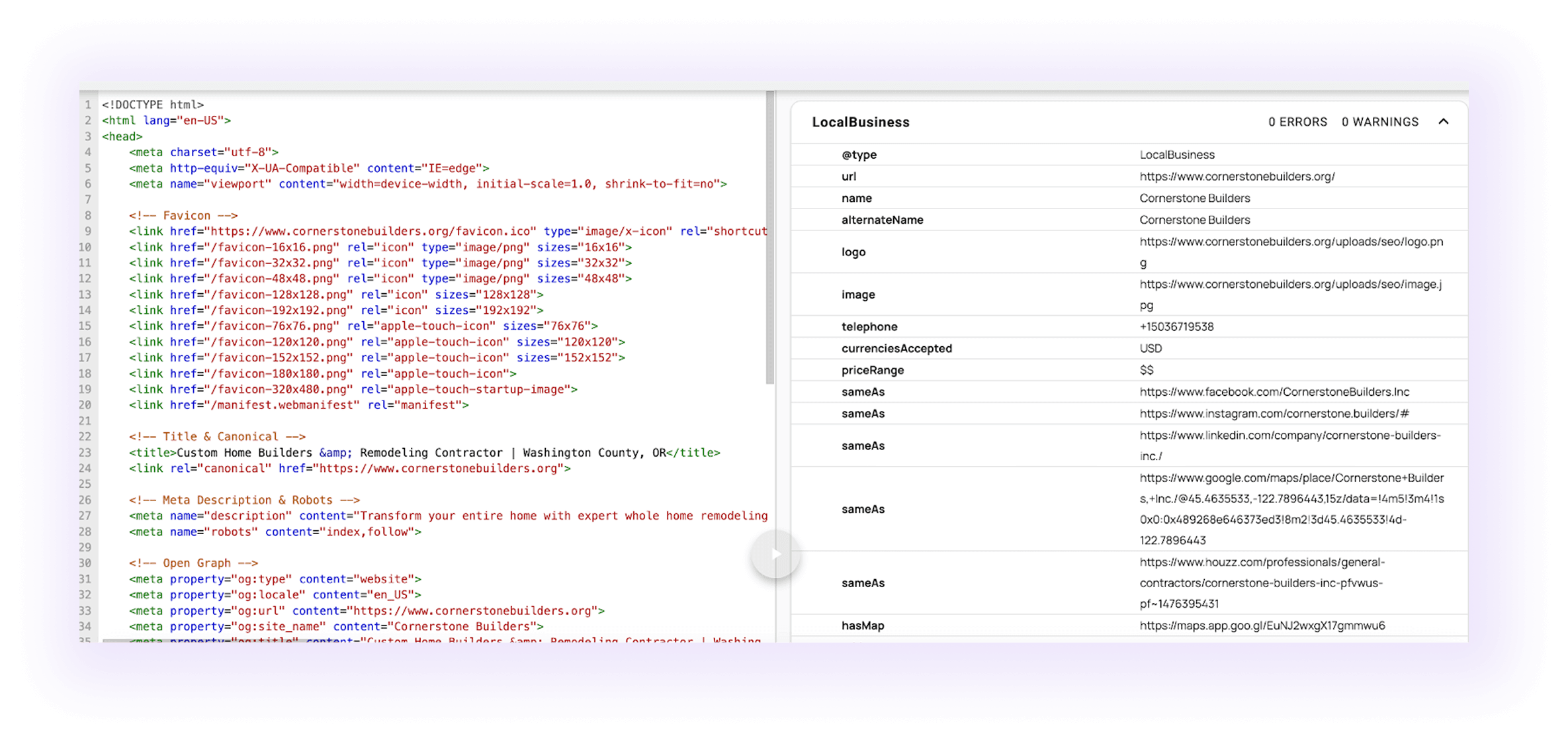 schema markup for contractors seo