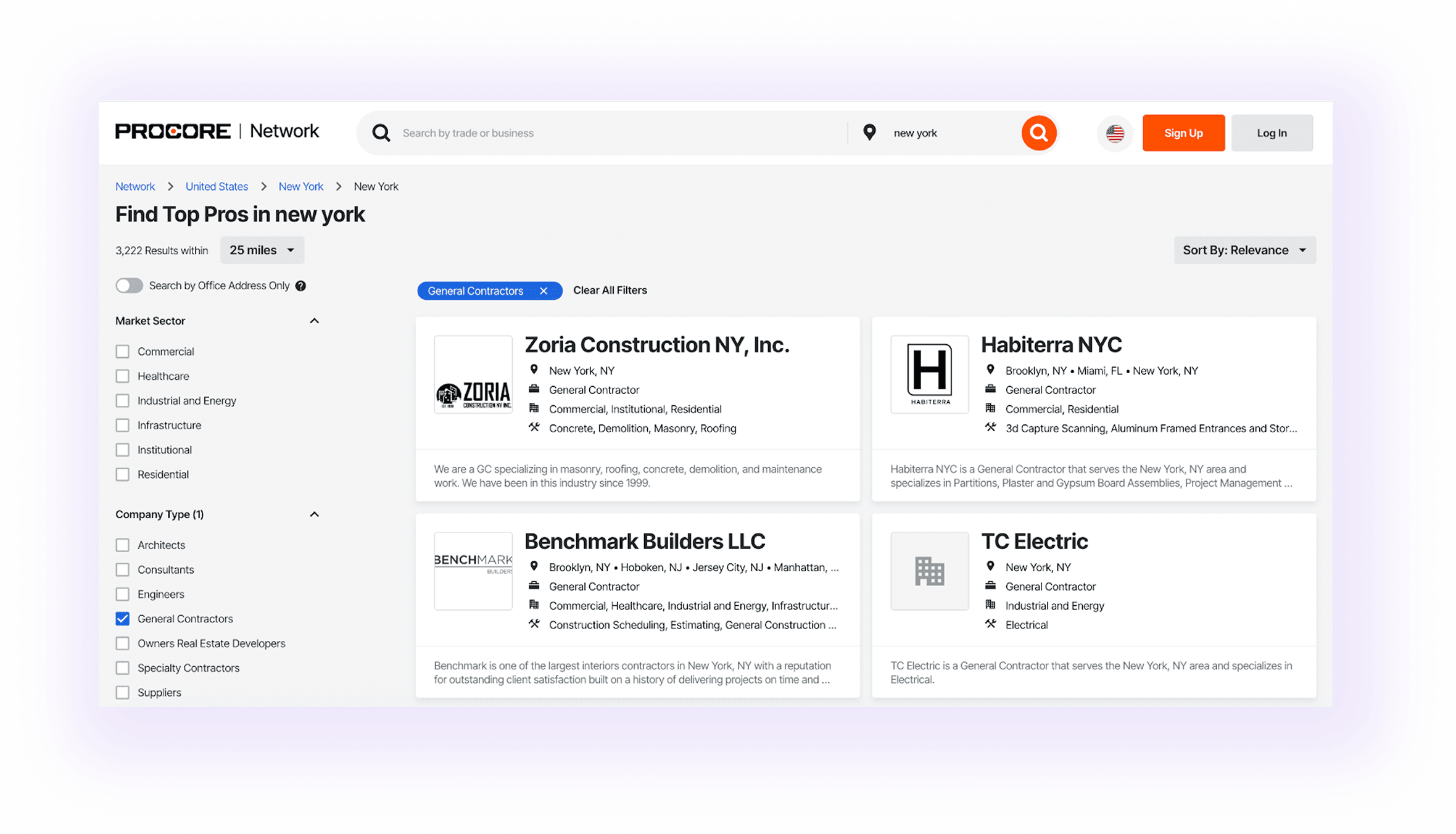 directory listing for contractors