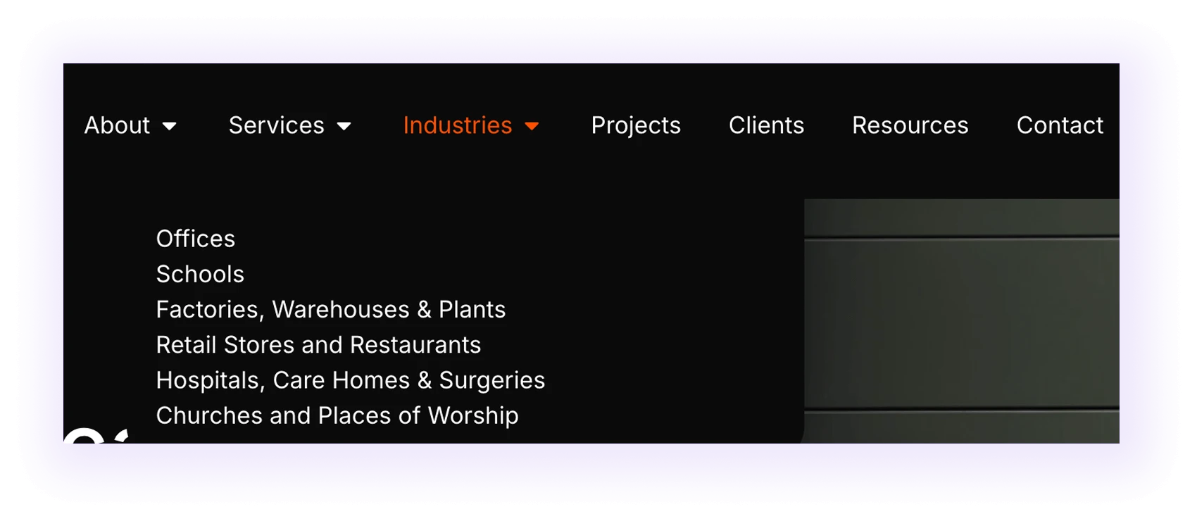 menu for electrician SEO