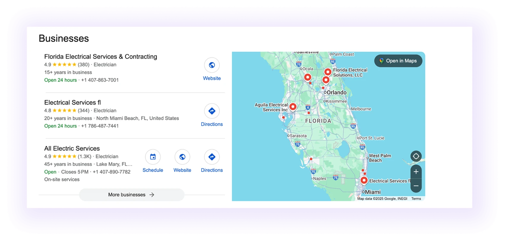 google map for electricians SEO
