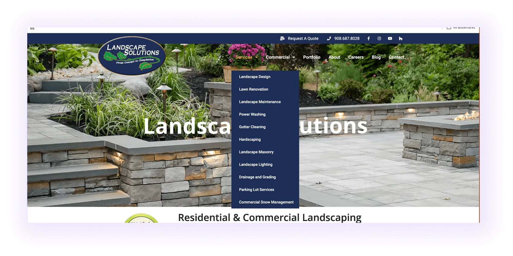  categorized service pages for landscaper SEO