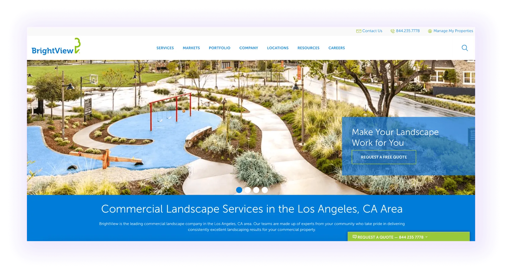 location hub page for landscaper seo