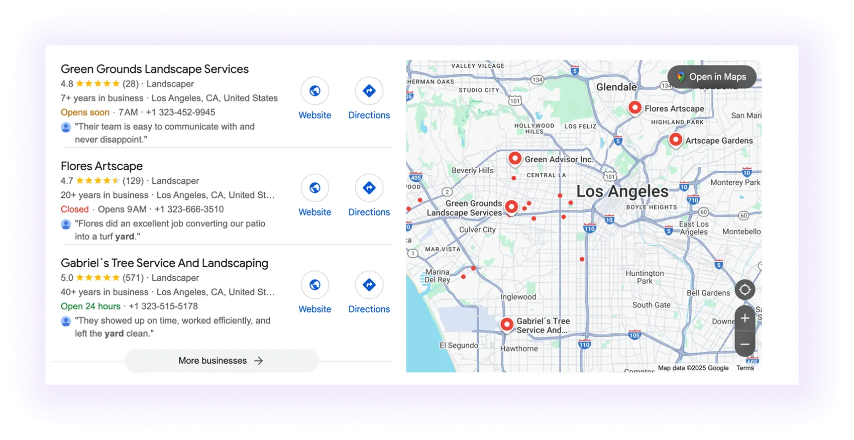 google map for Landscaper SEO