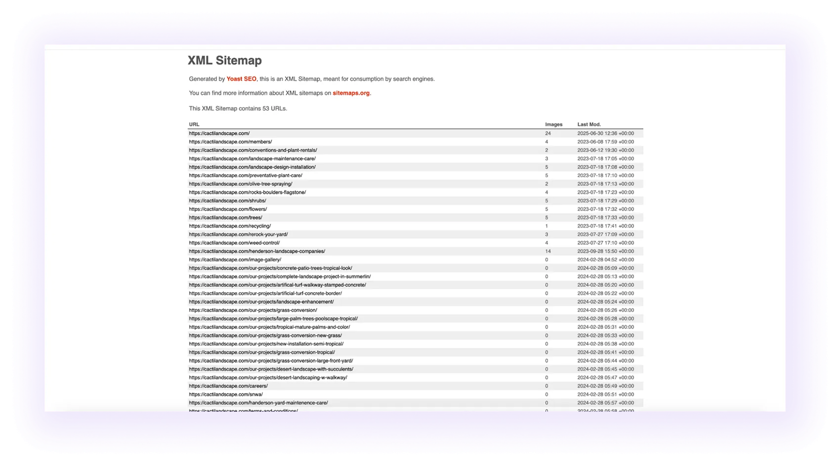 XML Sitemap for landscaper SEO