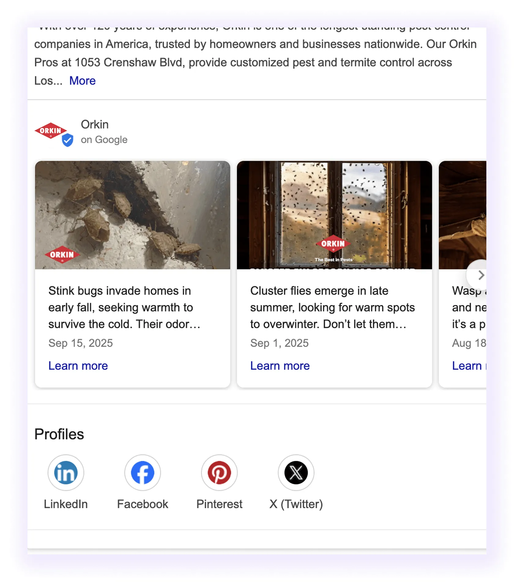 updating GMB for pest control
