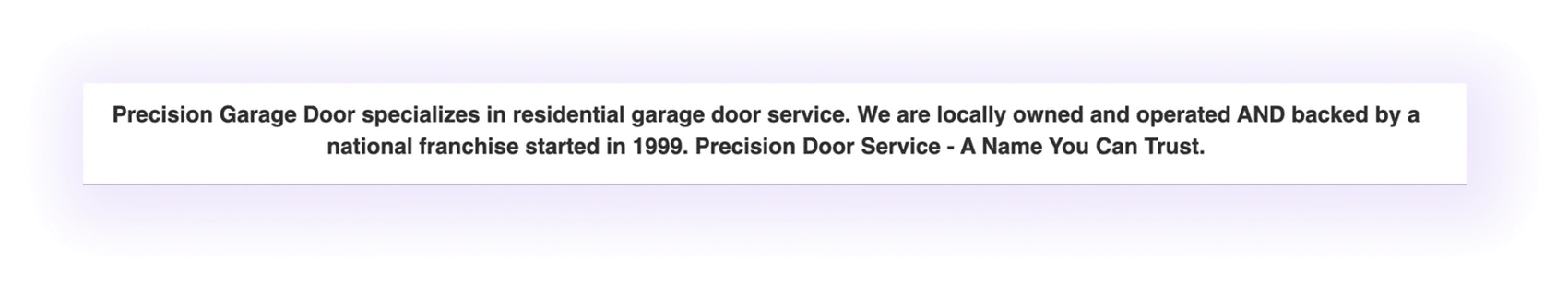 Experience & Credentials for Garage Door SEO