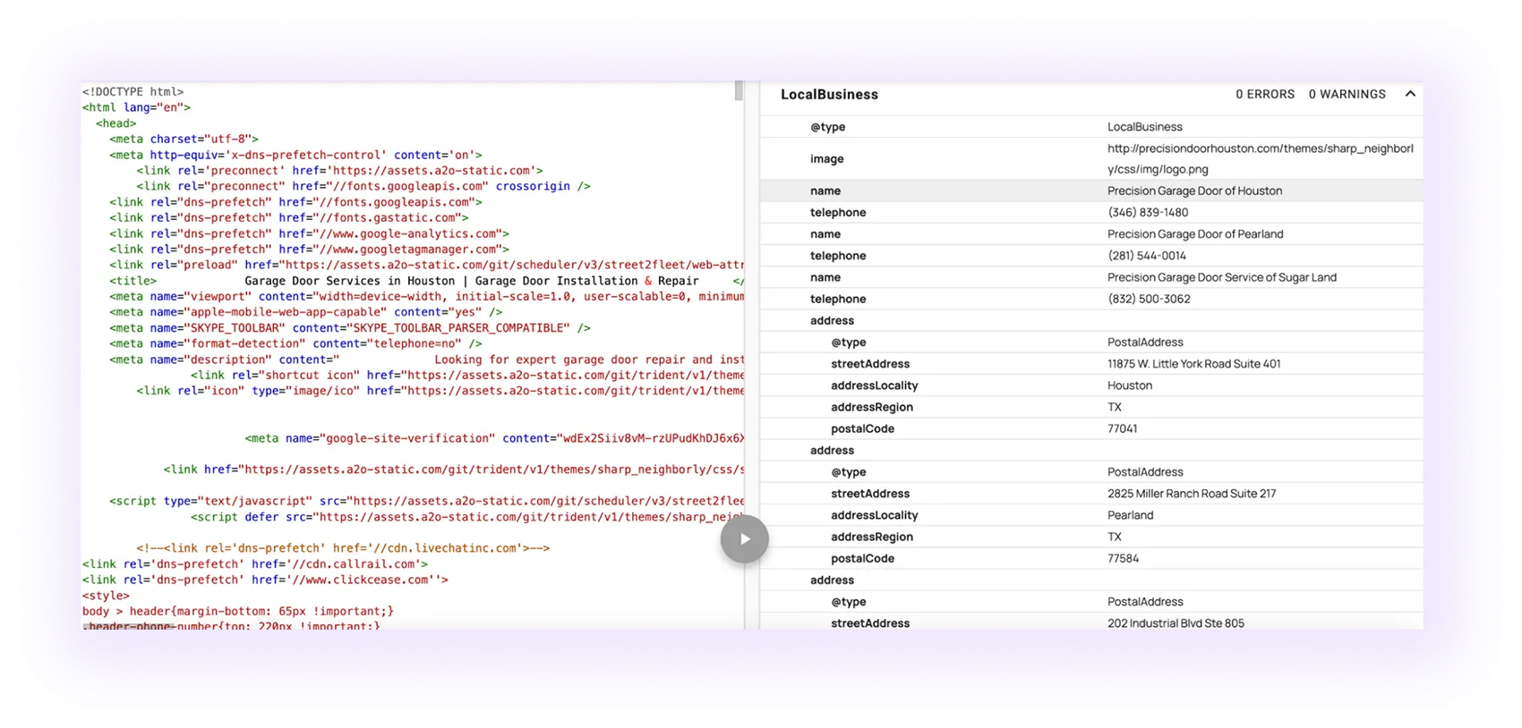 Structured Data & Schema for Garage Door Websites