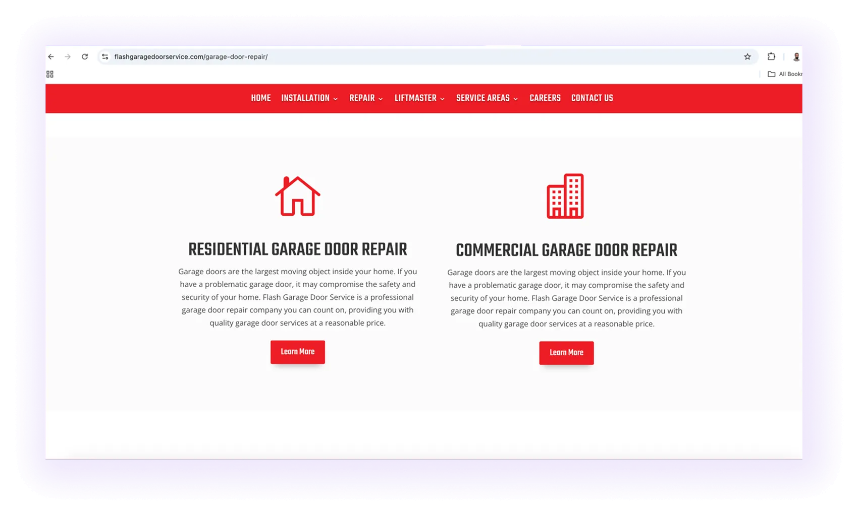 Internal Link Building for Garage Door Website