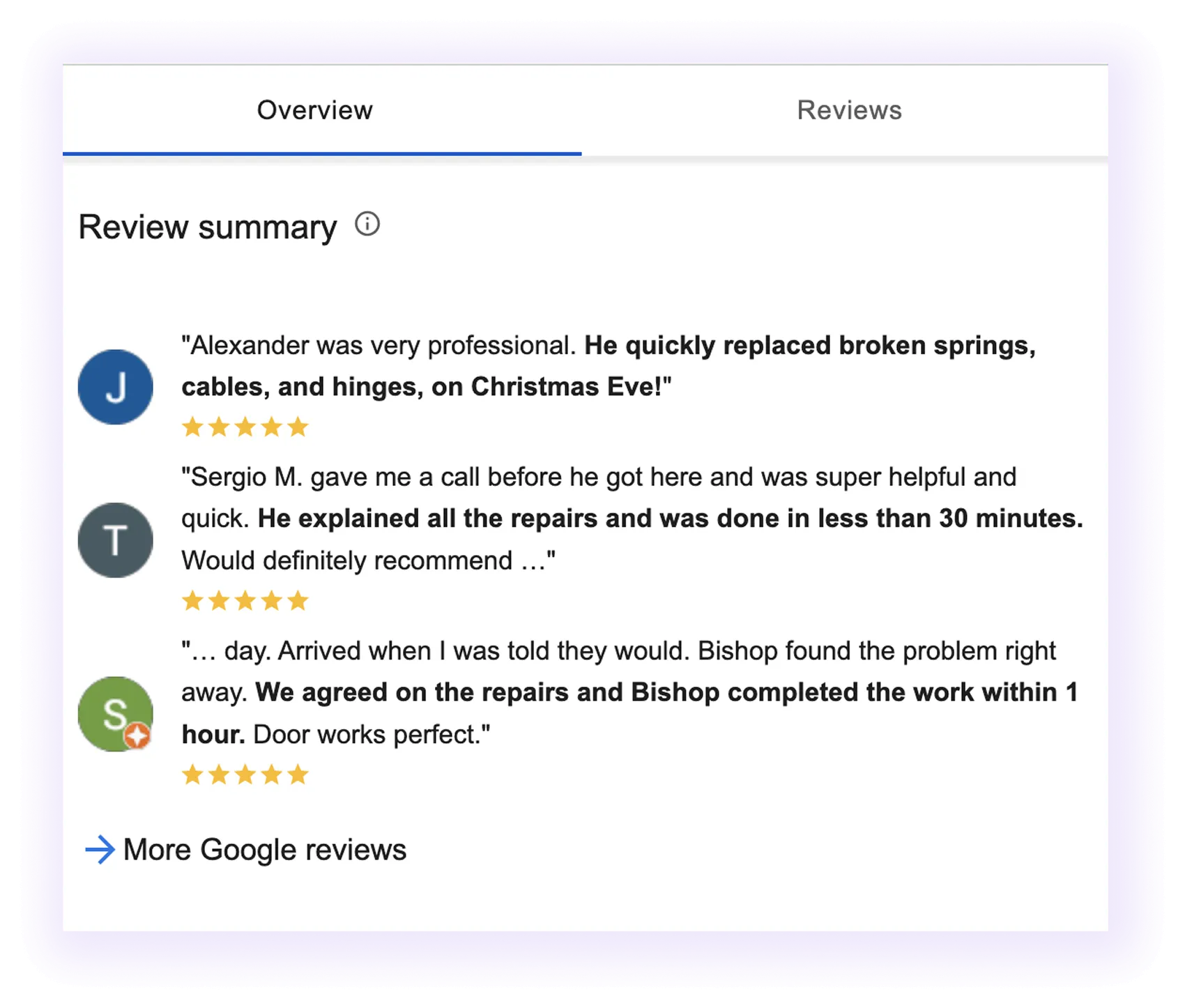 google my business for Garage Door SEO