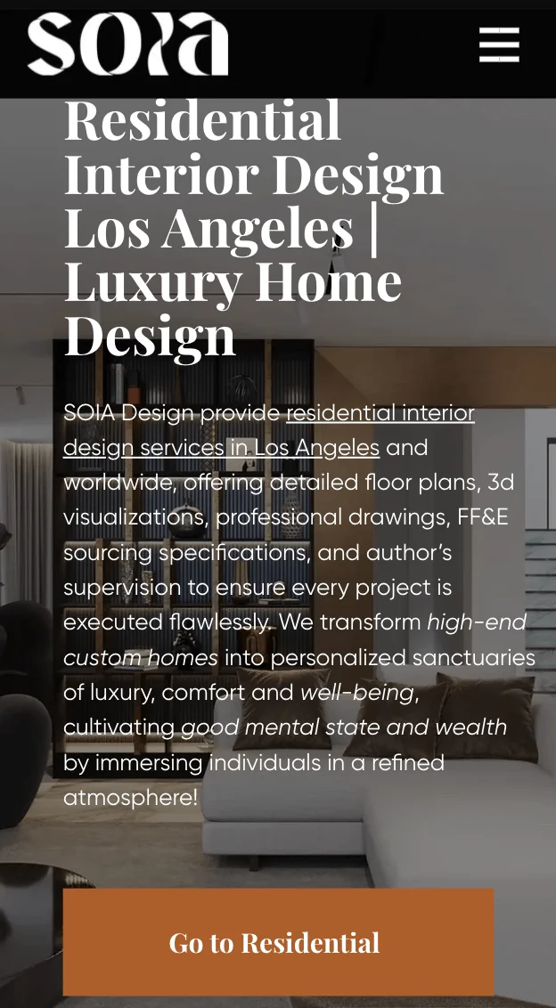 Mobile performance for Interior Design SEO