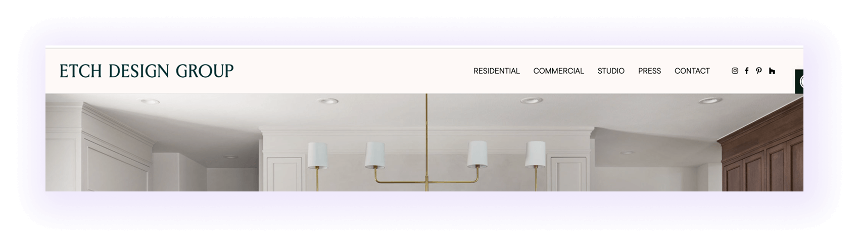 well-organized navigation for interior design seo