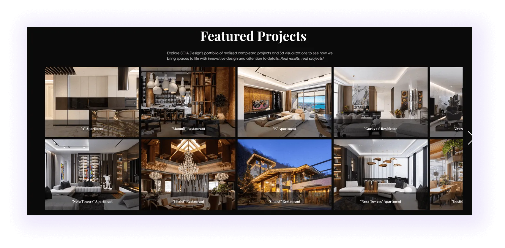 Project Visuals for Interior Design SEO