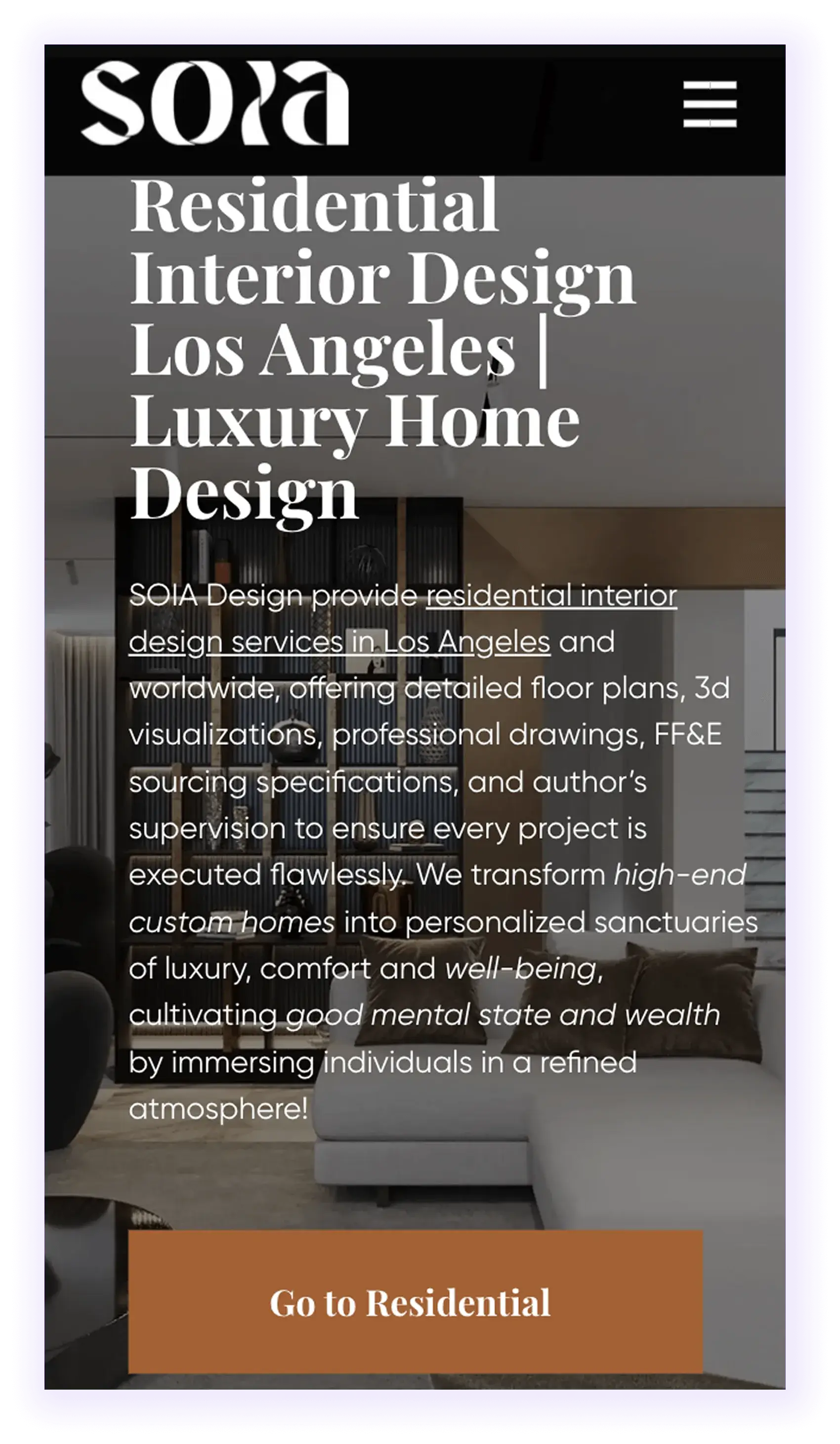 Mobile performance for Interior Design SEO