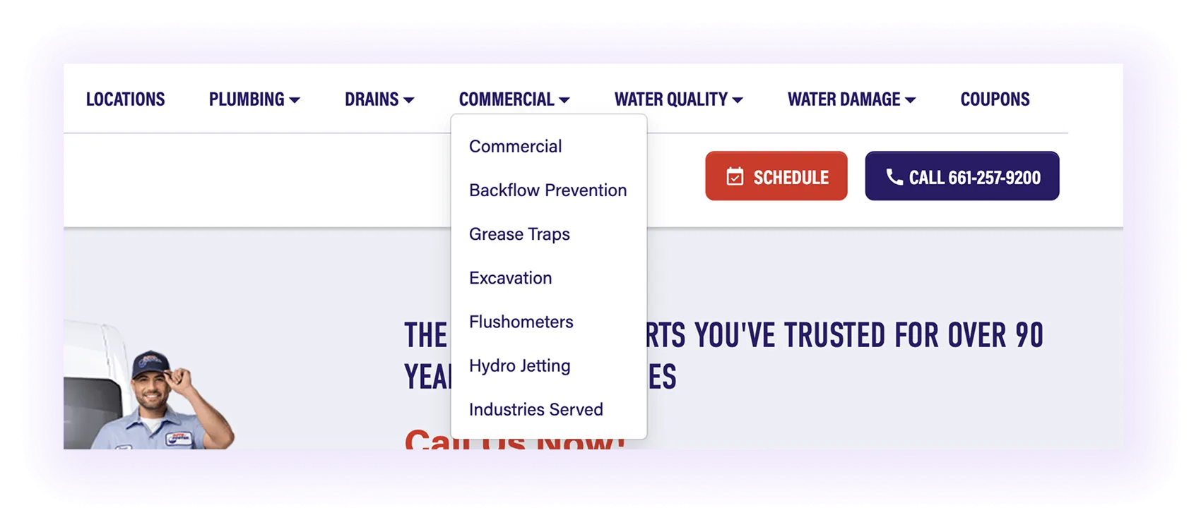 Category pages for residential Plumbing SEO