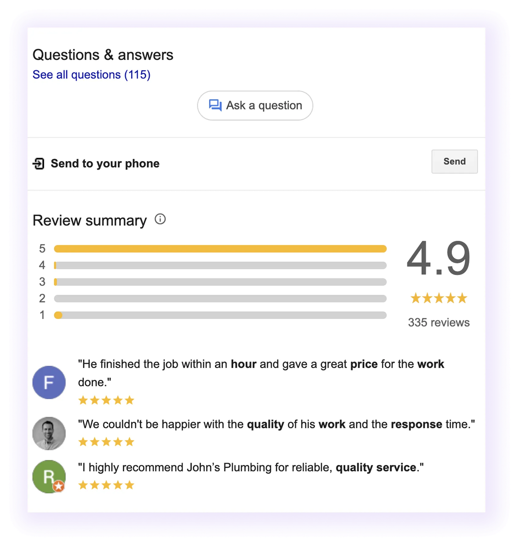Optimized Google Business account for Plumber SEO