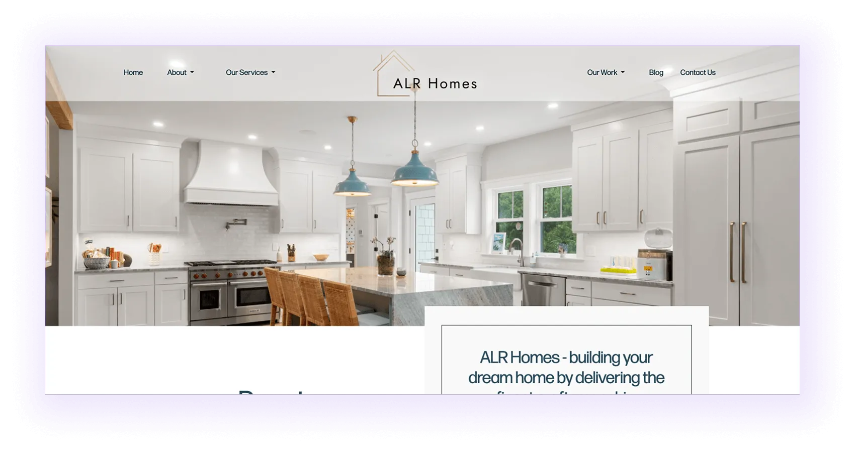 core three elements in home builder website navigation menu