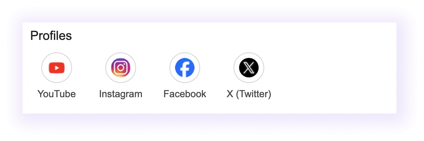 Social media profile link section example for a restoration company GBP