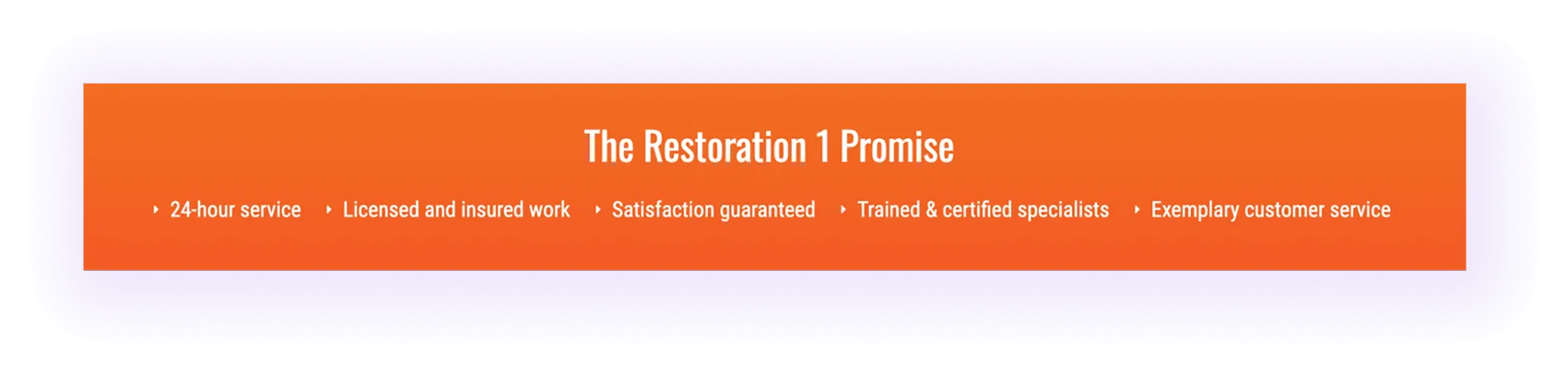 guarantees and warranties block on a restoration website