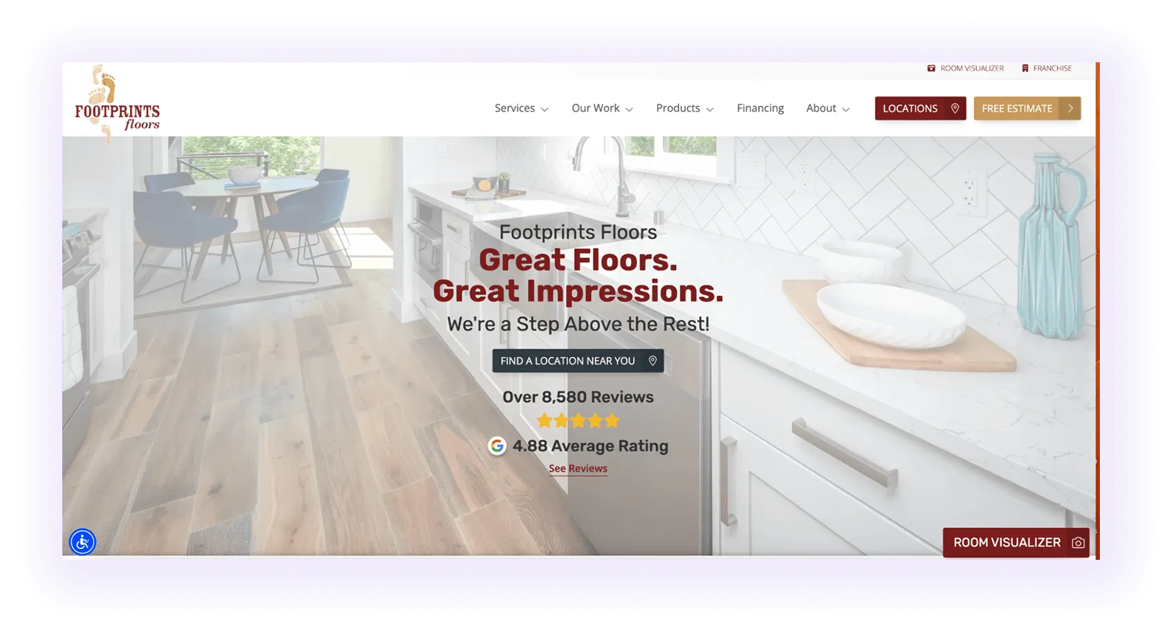 core three elements in flooring website navigation menu