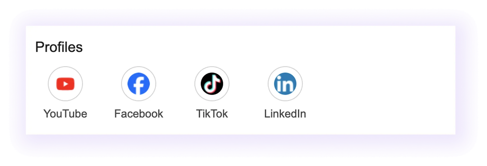 Social media profile link section example for a flooring company GBP