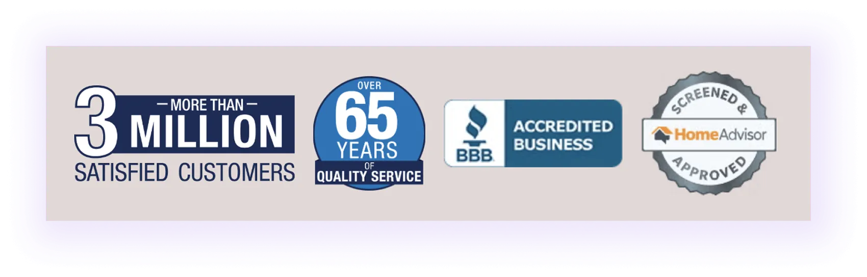 Awareds and experience block on a flooring website