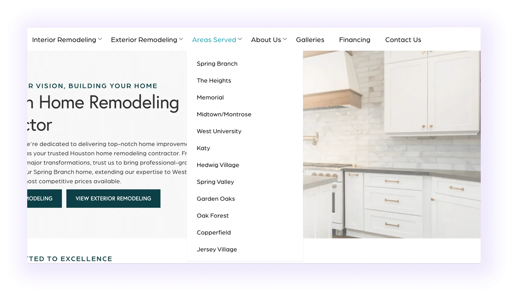 locations tab in a home improvement website navigation menu