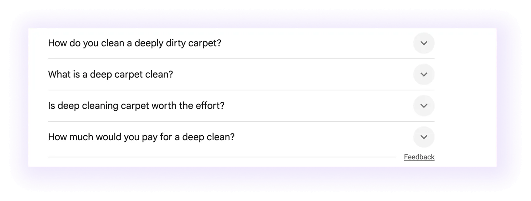 people also ask results for "deep cleaning a carpet" keyword
