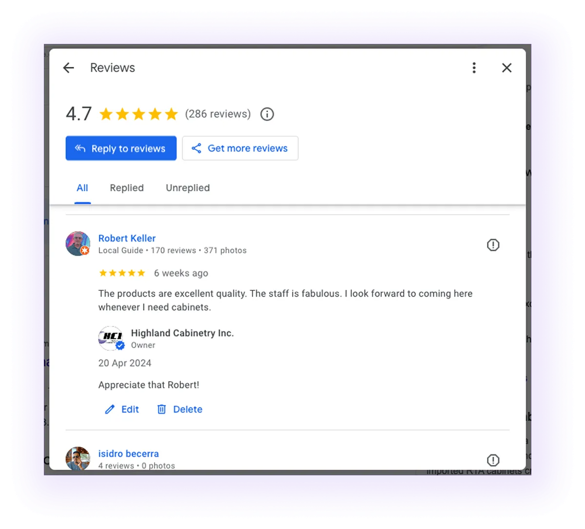 GMB Reviews and Position