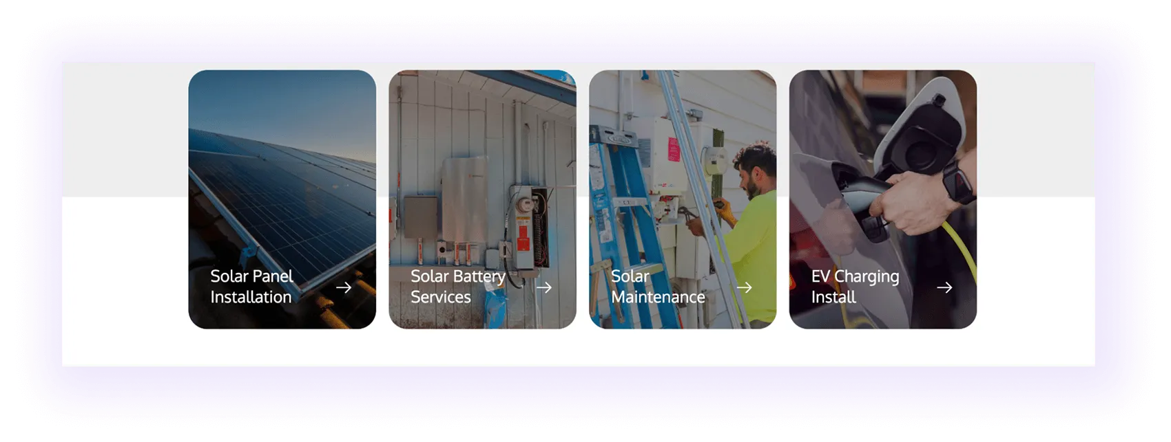 service-to-service linking example on a solar company website