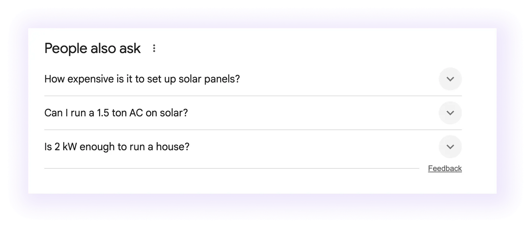 people also ask results for "solar installation cost" keyword