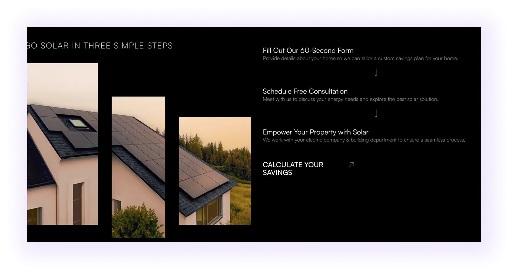 process block on a solar company website