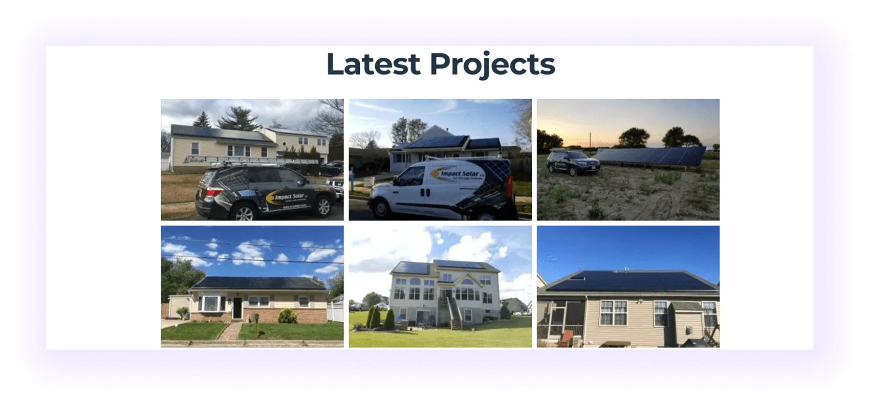 case studies block on a solar company website