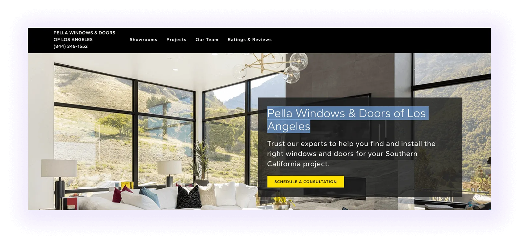  example of location keywords optimization for local windows and doors installation company 