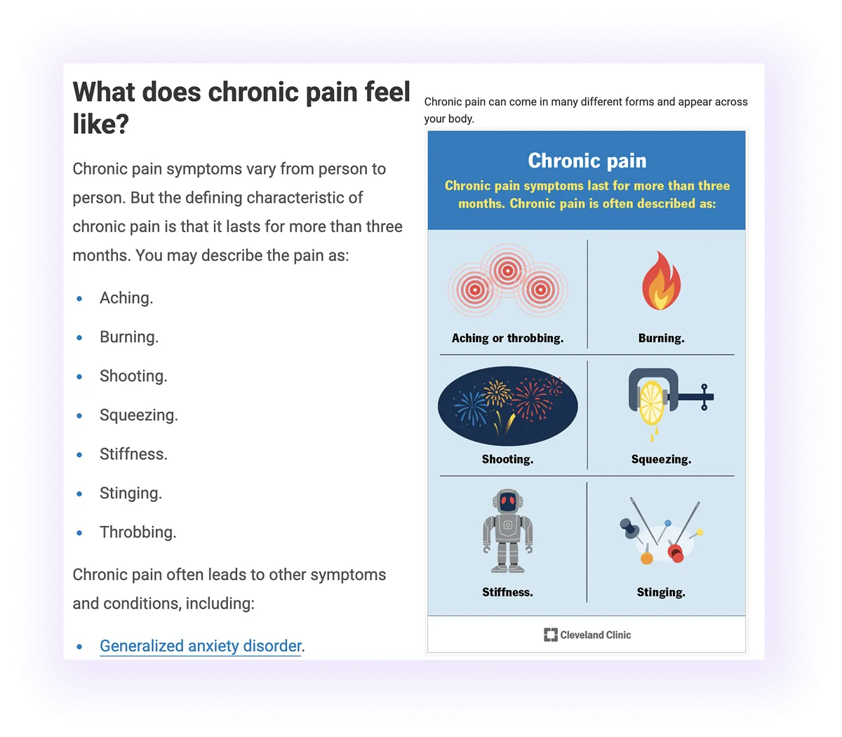 visual inforgraphics in a healthcare company website blog