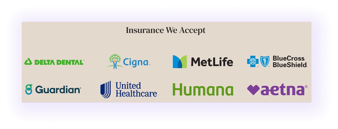 accepted insurance plans block on an orthodontic clinic website