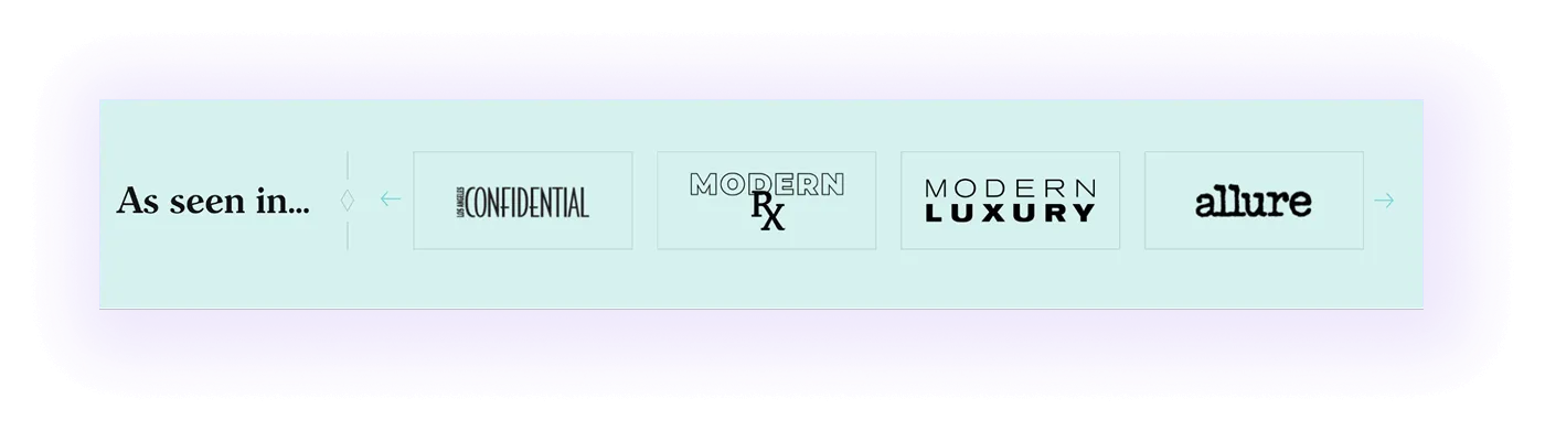 media features block on an orthodontic clinic website