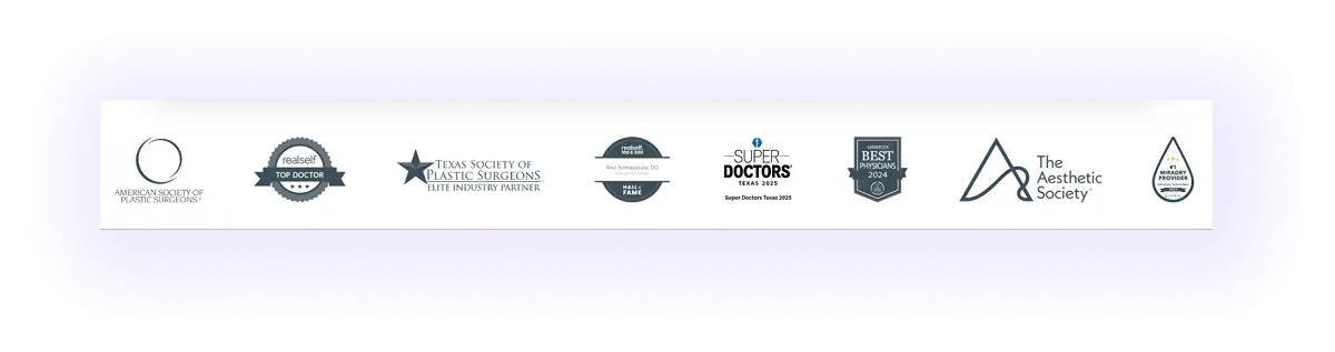 awards block on a cosmetic surgeons' website