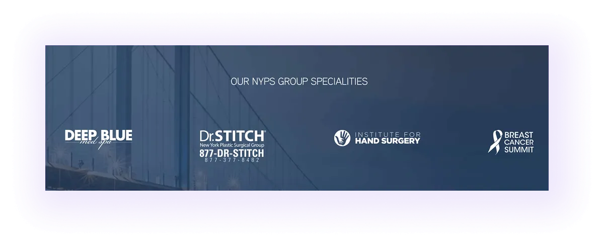 partners block on a plastic surgeons' website