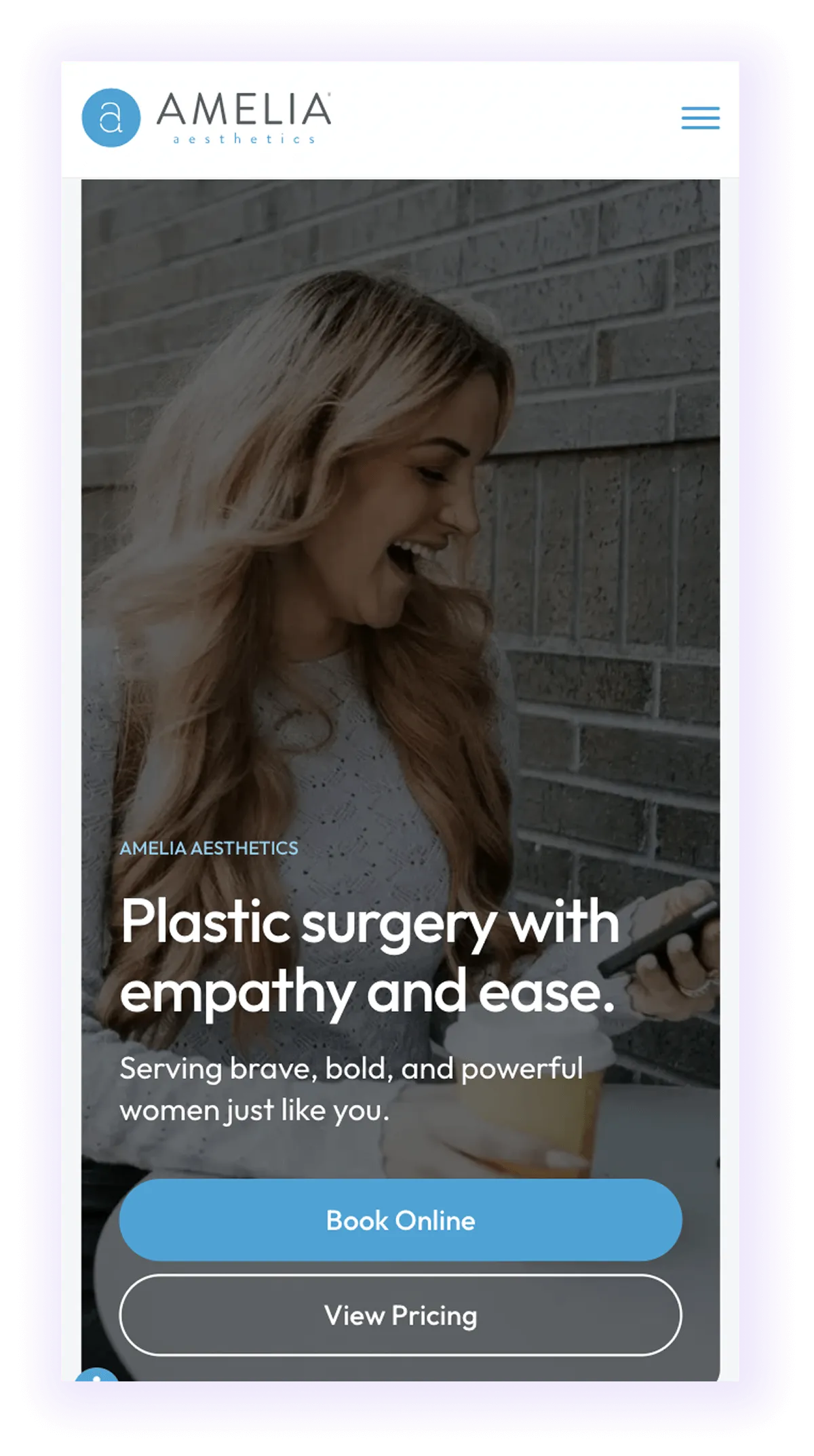 example of mobile-optimized cosmetic surgeons' website