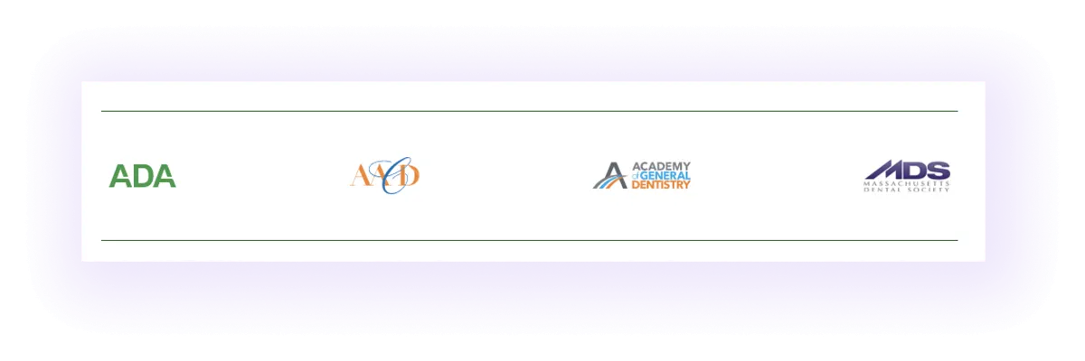 awards block on a dental website