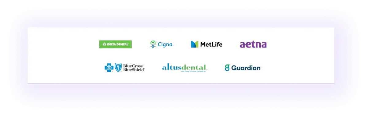 insurance coverage options block on a dental website