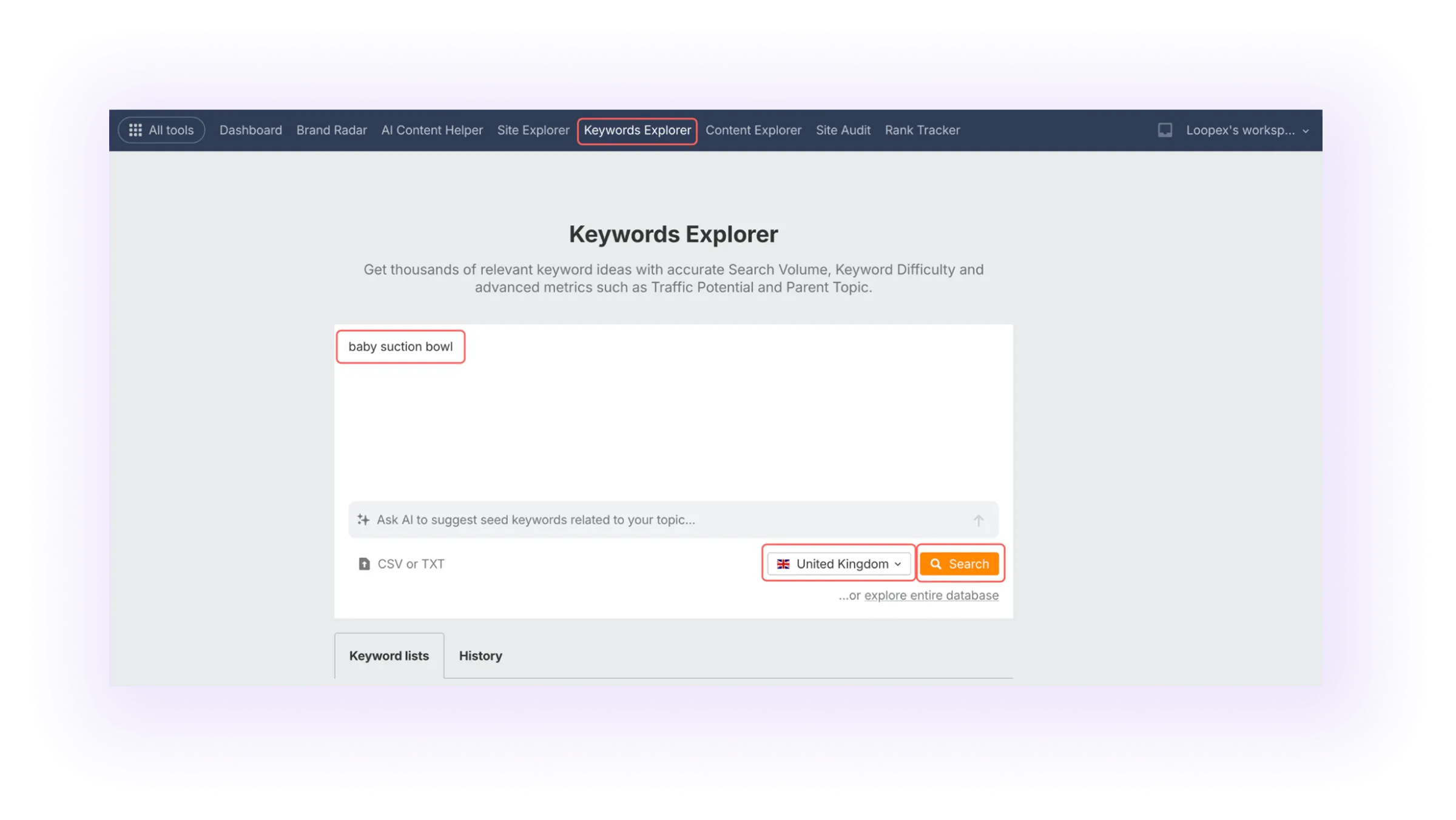 keyword research for ecommerce SEO