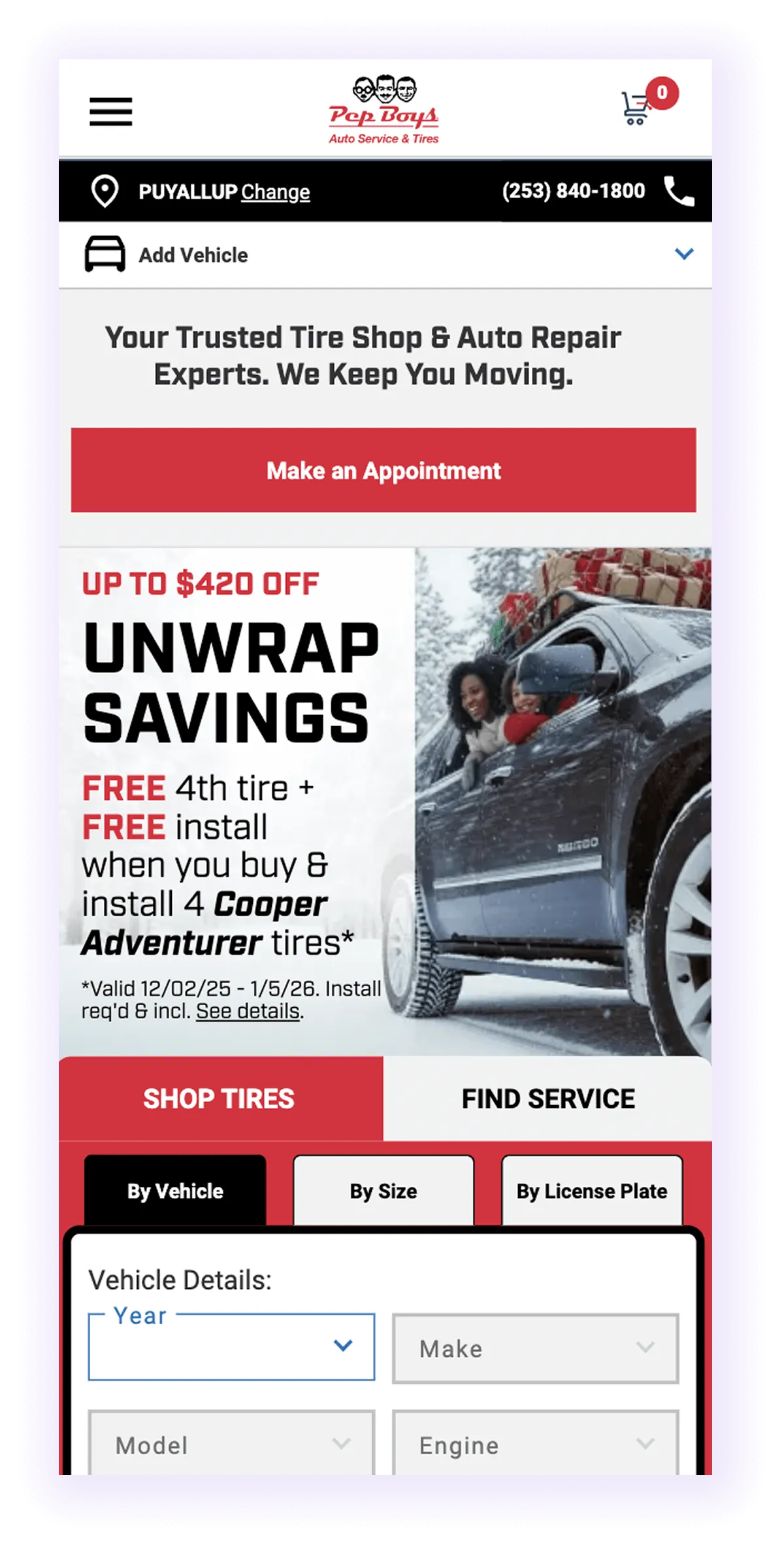 example of mobile-optimized automotive business website