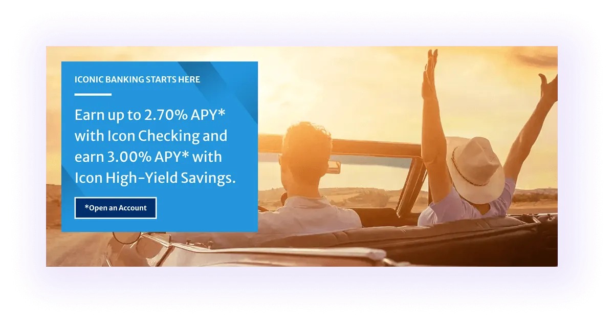 Rates (APY) block on a banking website