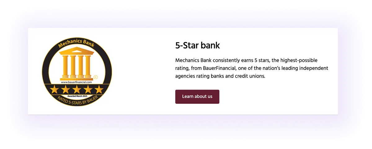 Community Rewards block on a banking website