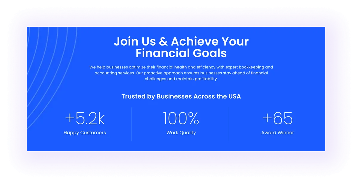 Proof of experience block on an accounting services website
