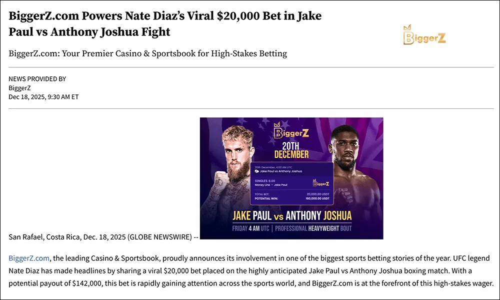 Press Release Real World Example