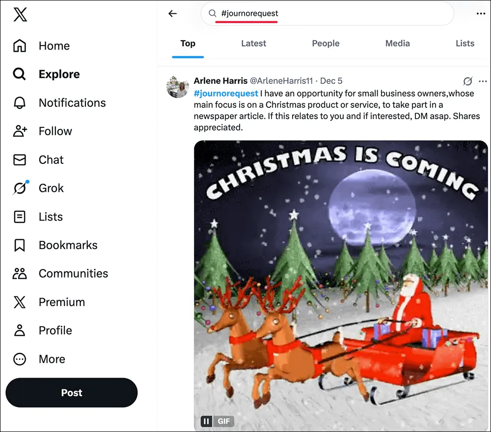 X platform to find journalists for your digital pr campaign story